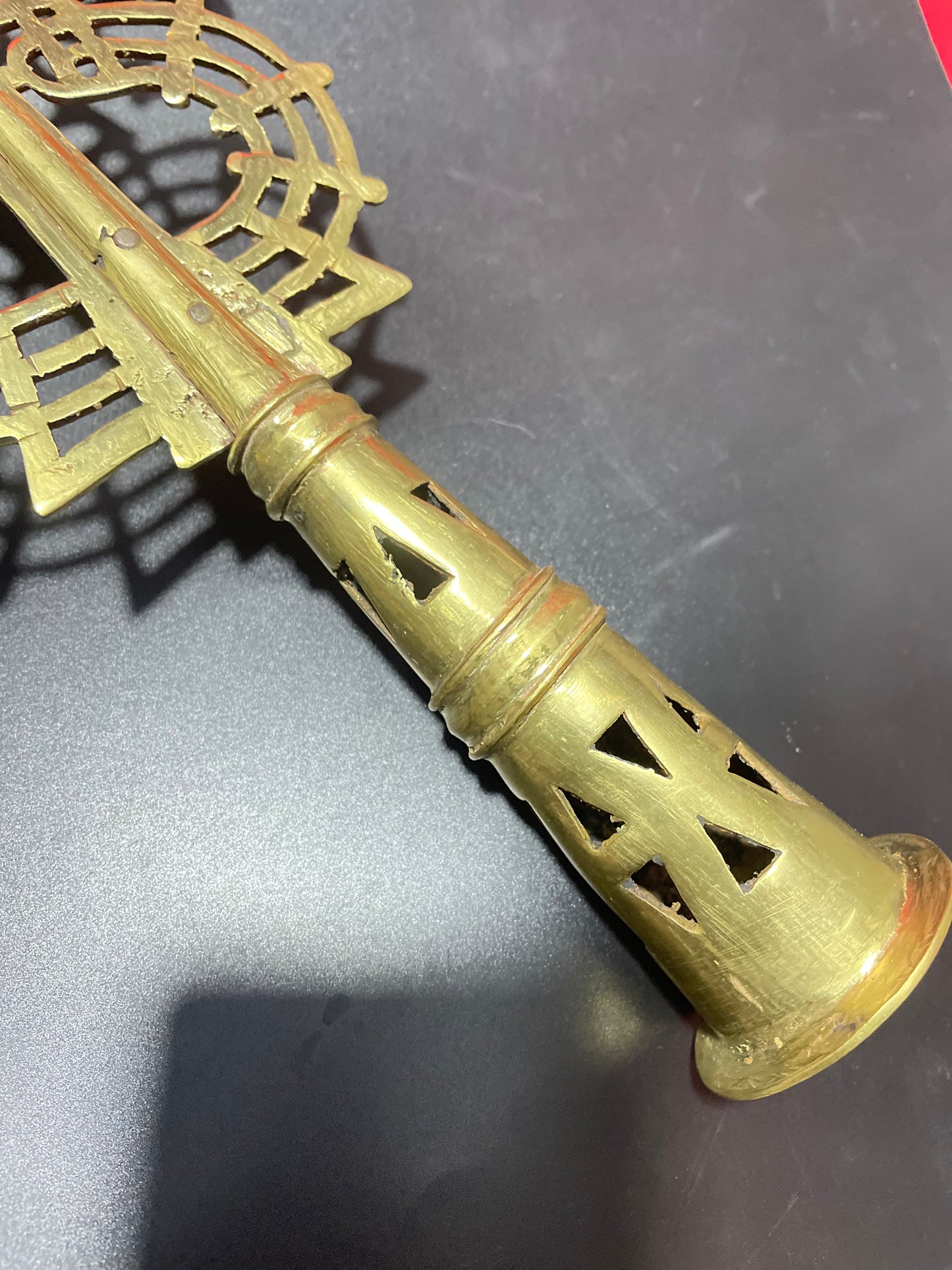 Ethiopian Coptic Processional Cross 36cm - Handmade Mixed Metal Orthodox Cross