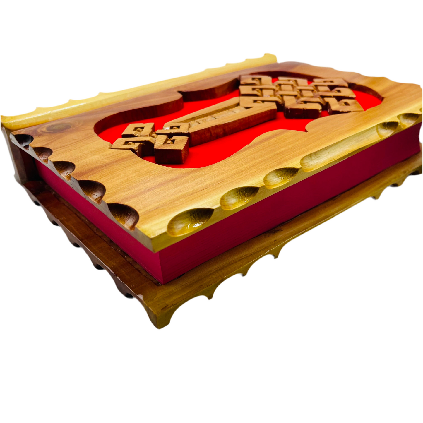 Ethiopian Amharic Bible Orthodox 81 (መጽሐፍ ቅዱስ) - Handmade Carved Wooden Cover