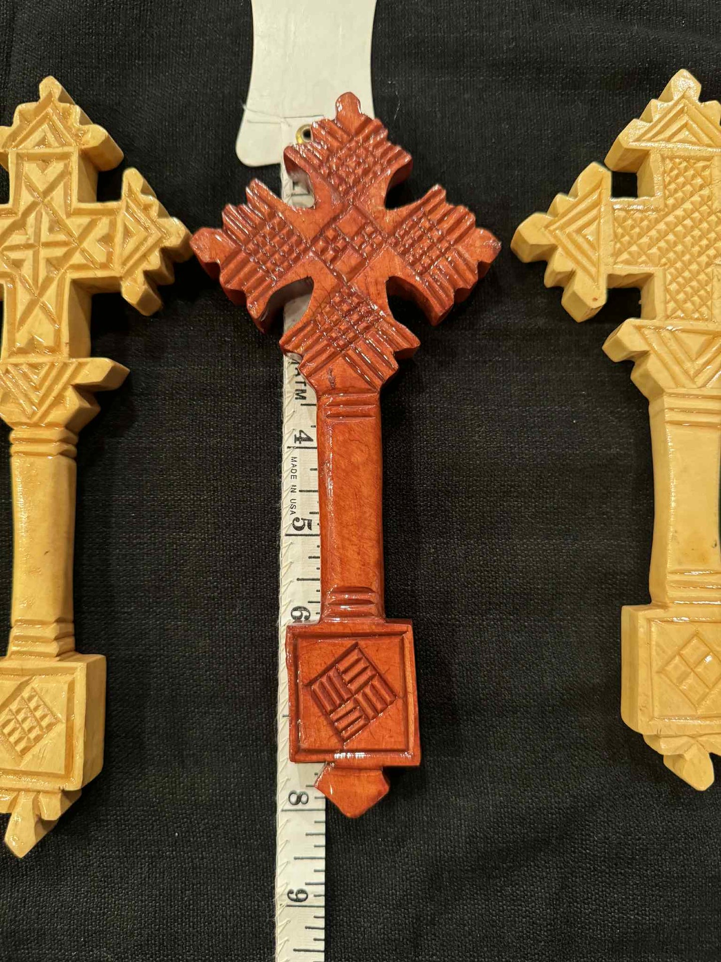 Ethiopian Wooden Wall Cross Set of 4 – Handmade in Ethiopia – Christian Prayer Decor Gift